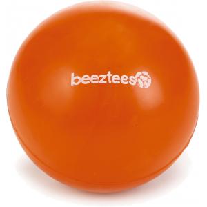 Rubber bal massief hondenspeeltje oranje 7.5 cm