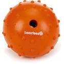Rubber bal massief met bel hondenspeeltje oranje 7 cm