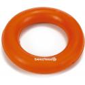Rubber hondenspeeltje ring massief oranje 9 cm