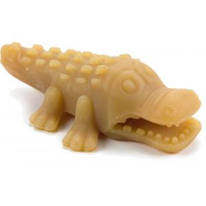 Rubberen hondenspeeltje voor puppy kroko naturel 11 cm