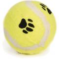 Tennisbal met pootprint hondenspeeltje geel 6.5 cm