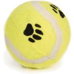 Tennisbal met pootprint hondenspeeltje geel 6.5 cm