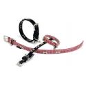 Luxo honden halsband roze en zwart